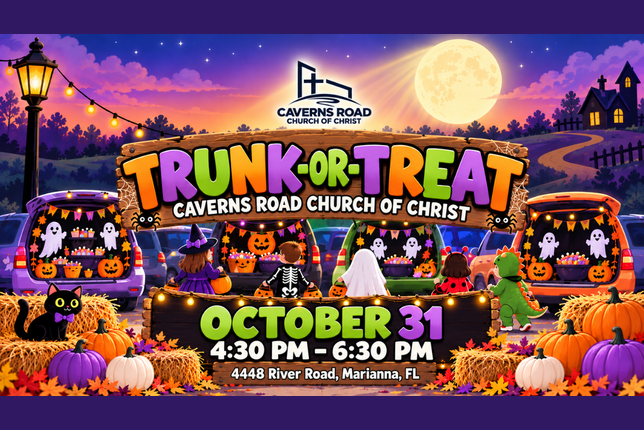 Caverns Road Church of Christ Annual Trunk-or-Treat.  October 31 from 4:30 p.m. - 6:30 p.m. 